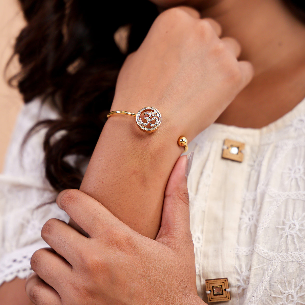 Om Swarovski Ball Bracelet