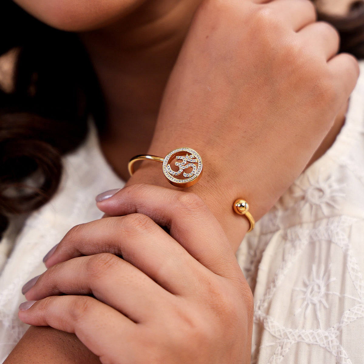 Om Swarovski Ball Bracelet