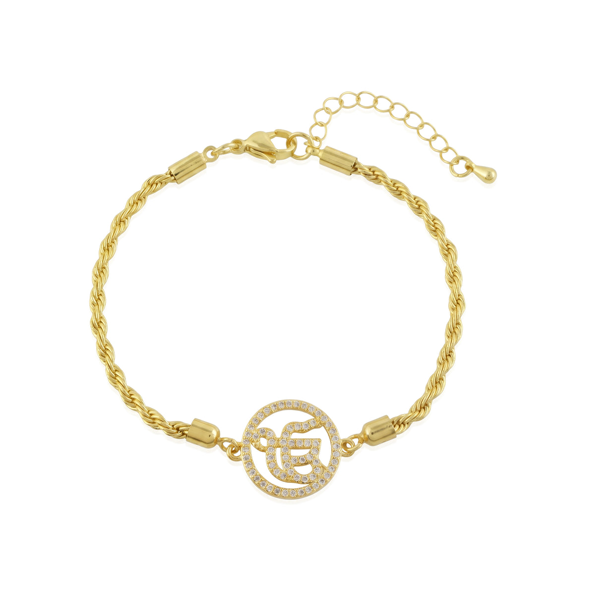 Ek Onkar Gold Twisted Chain Bracelet