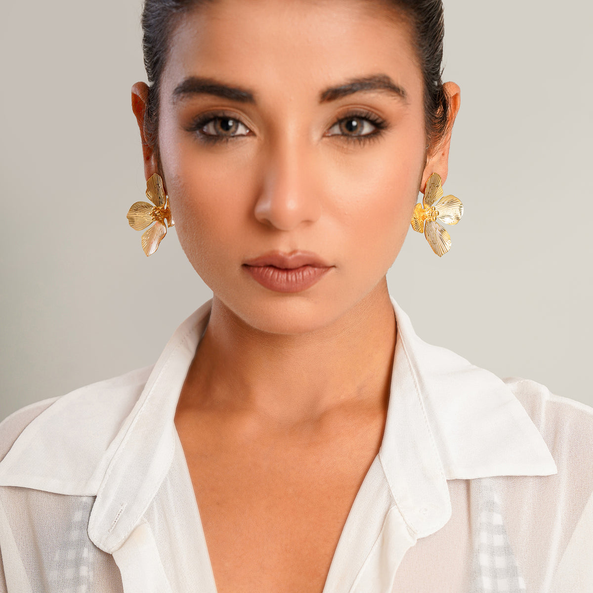 Flower Brushed Studs