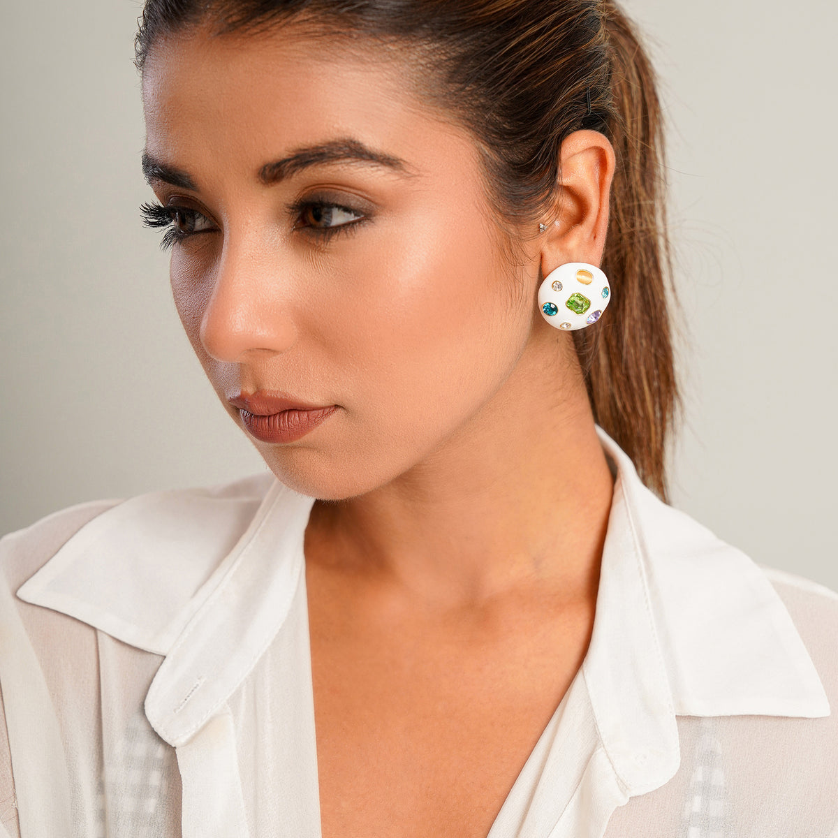 Multi Swarovski Round Studs