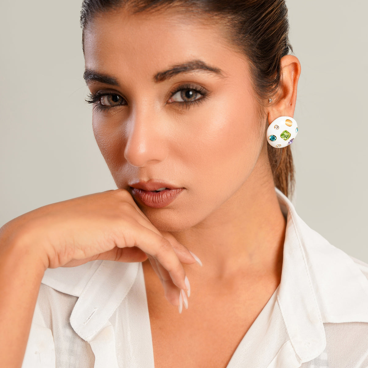 Multi Swarovski Round Studs