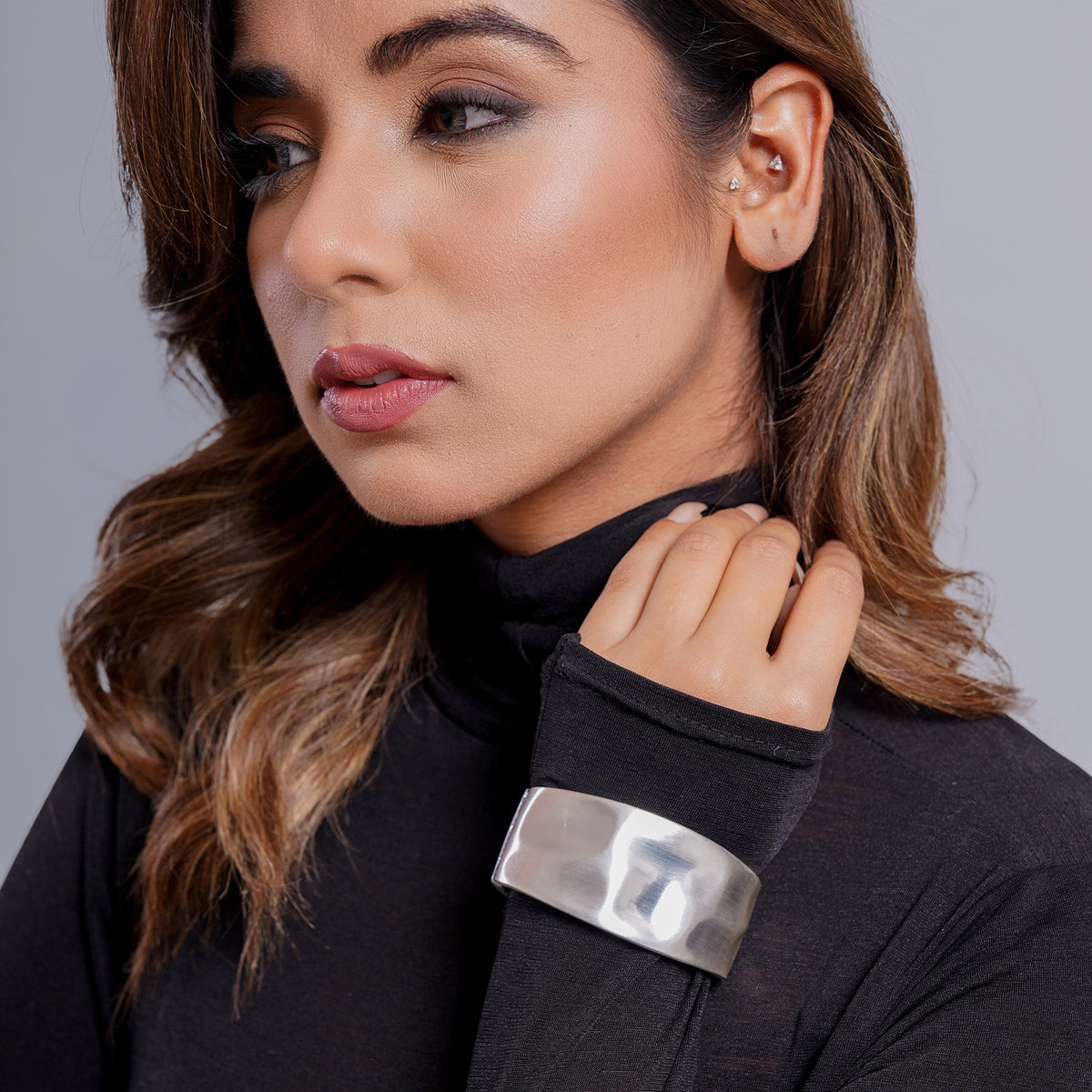 Qora Silver Cuff Bracelet