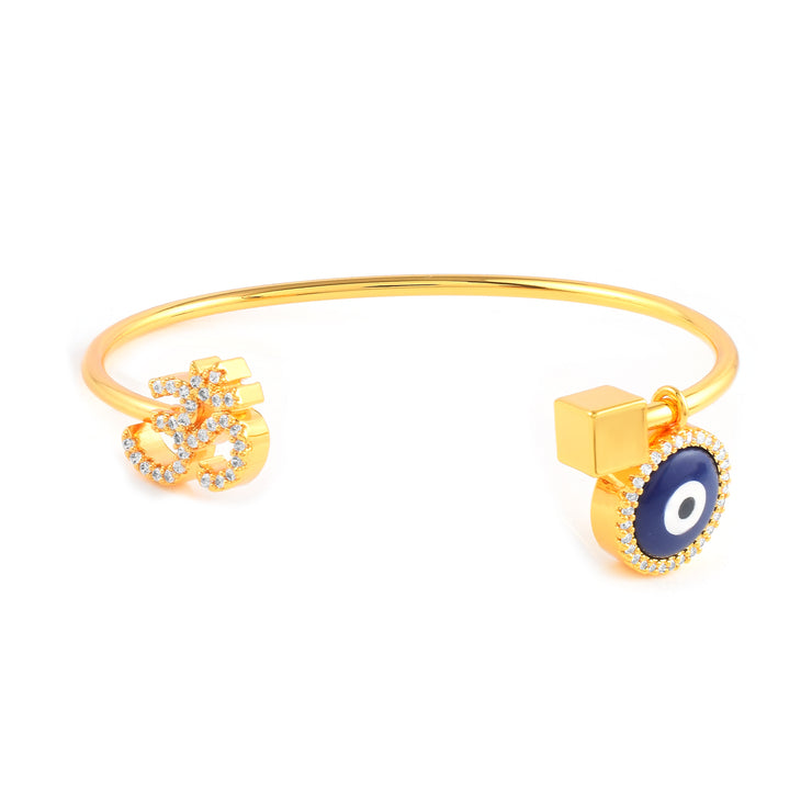 Om Evil Eye Hanging Bracelet- Dark Blue