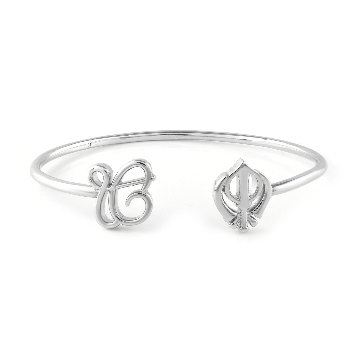 Men's Silver Plated Ek Onkar Khanda Bracelet- Stainless steel