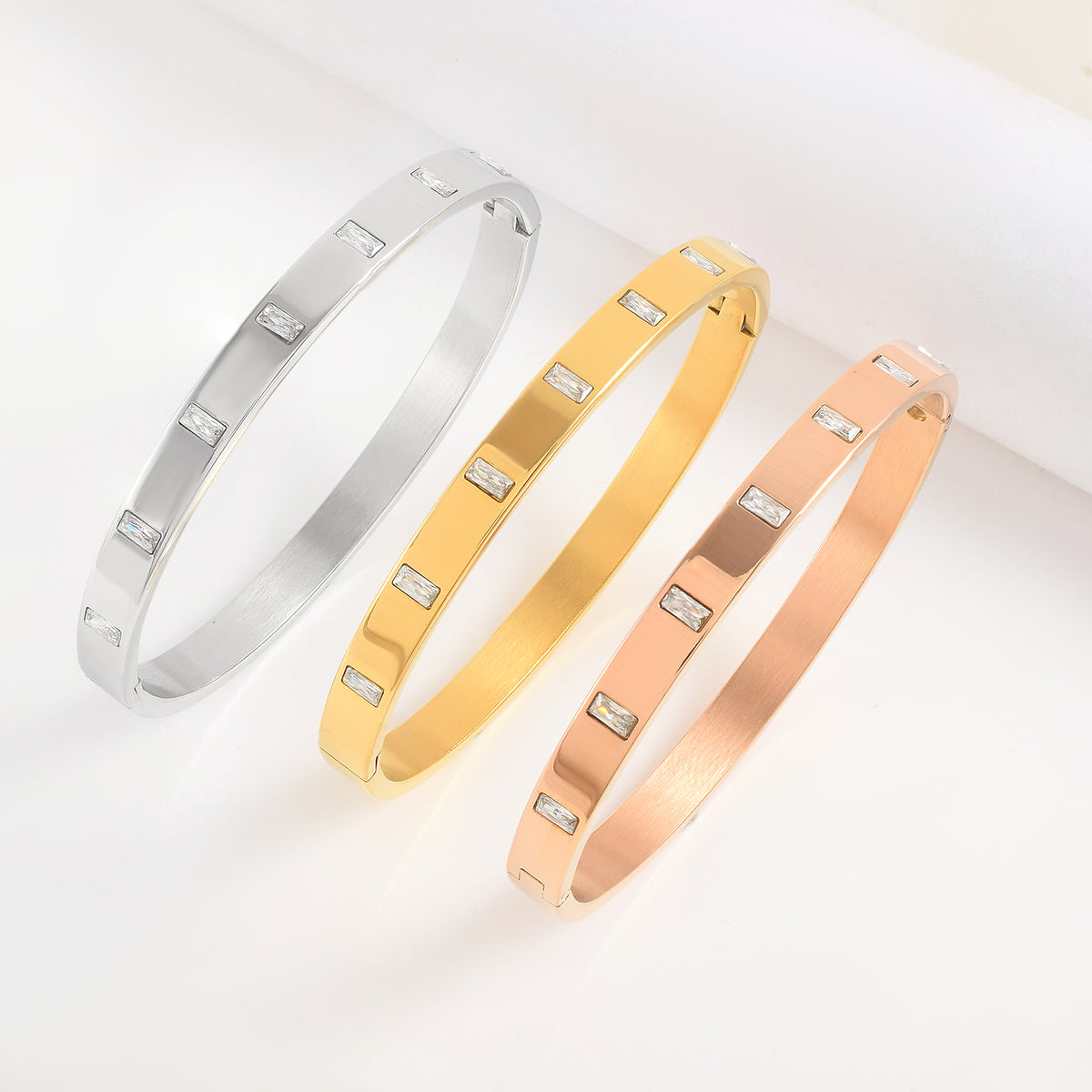 Dazzling Rectangular Swarovski Studded Bracelet