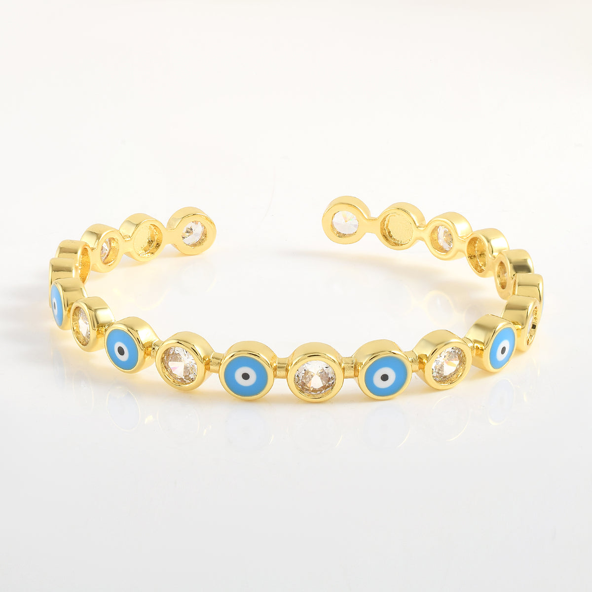 Dazzling Eye Talisman Cuff Bracelet