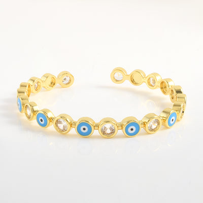 Dazzling Eye Talisman Cuff Bracelet