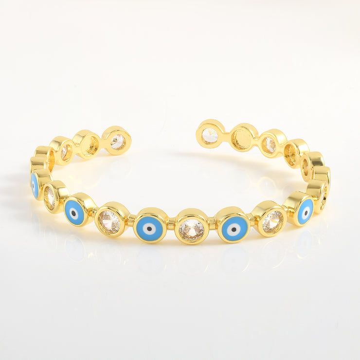 Dazzling Eye Talisman Cuff Bracelet