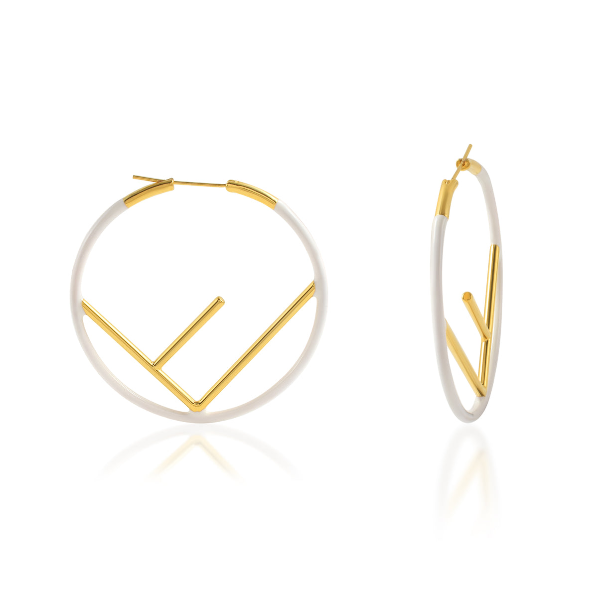 F Enamel Statement Hoops