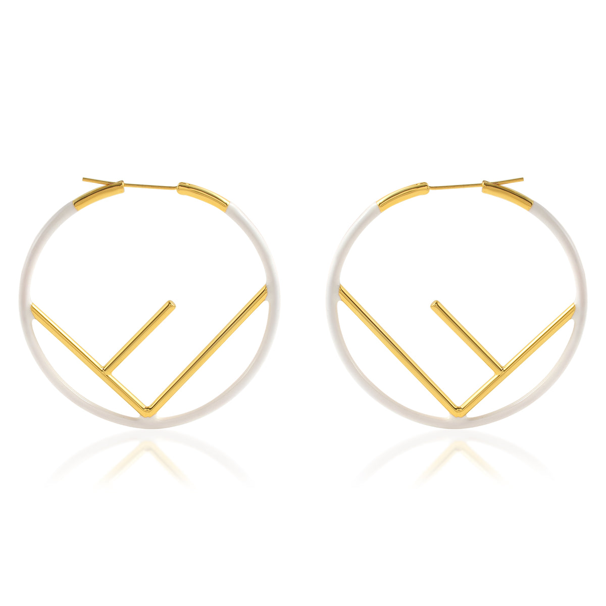 F Enamel Statement Hoops