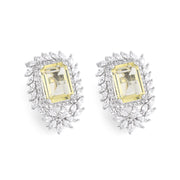 Citrine Swarovski Edge Stud Earrings