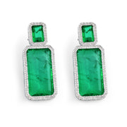 Emerald Doublet Rectangular Earrings