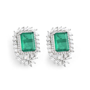 Emerald Swarovski Edge Stud Earrings