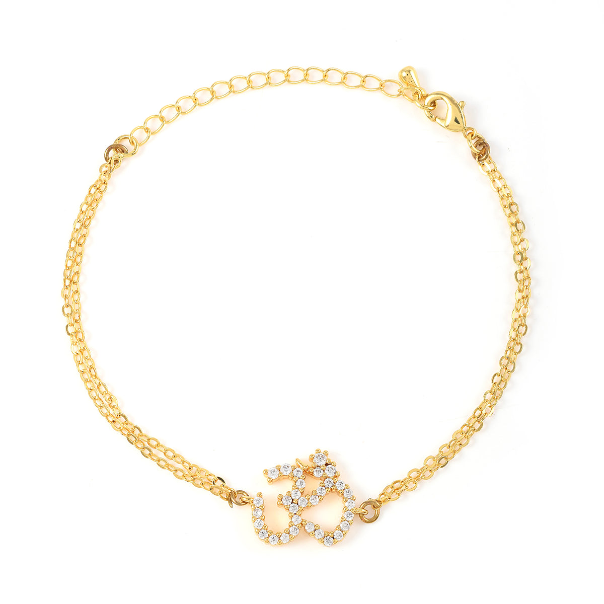 Double line Om Chain Bracelet