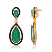 Emerald Doublet Flowy Earrings