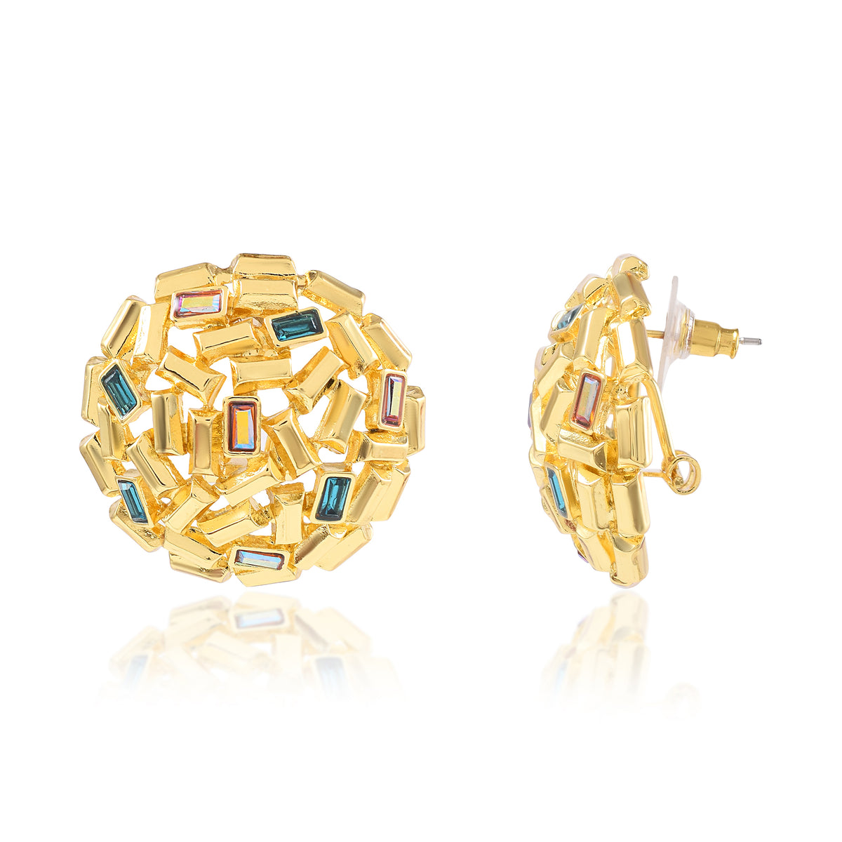 Cluster Swarovski Gold Studs