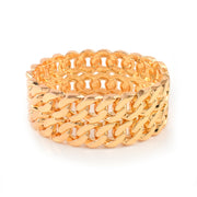 Chain Design Broad Cuff Bracelet
