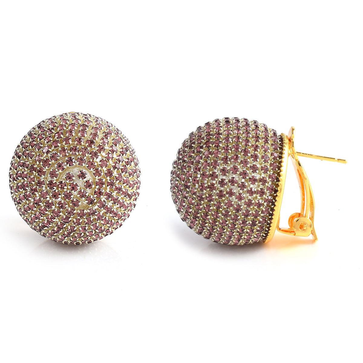 Dome Shaped Brown Stone Studs