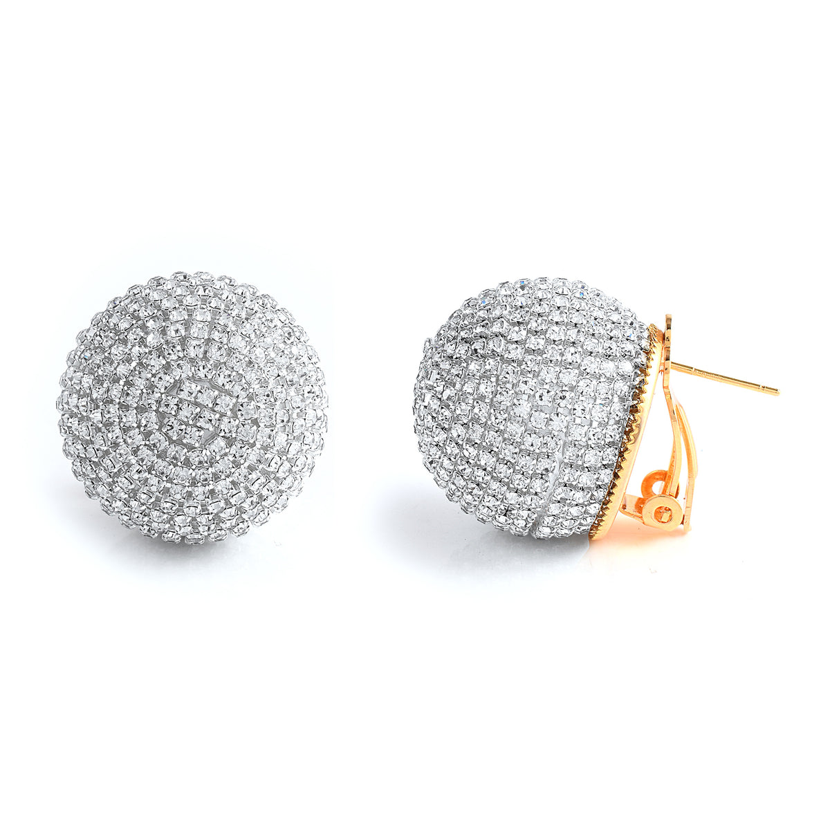 Dome Shaped White Stone Studs