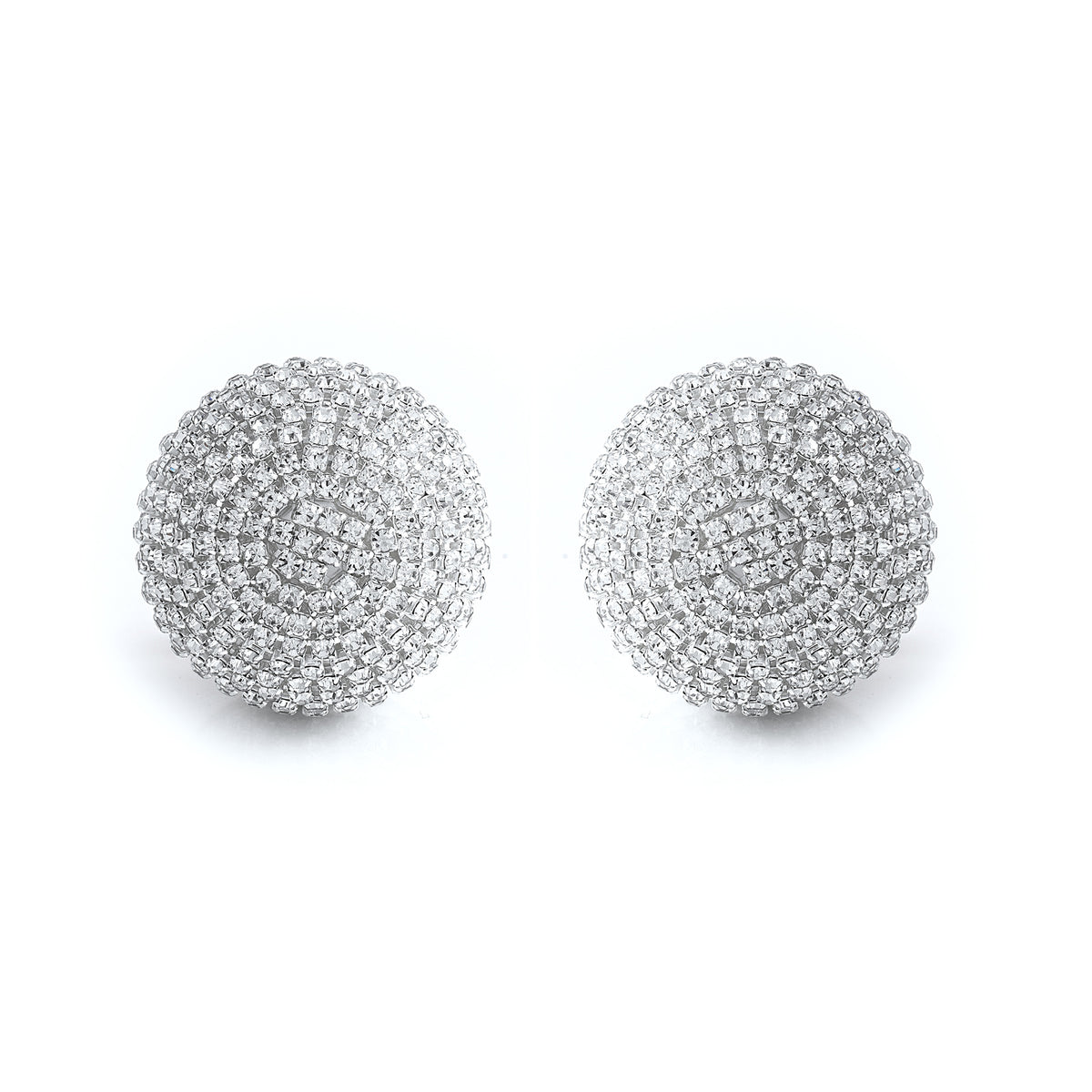 Dome Shaped White Stone Studs