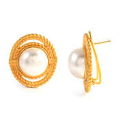 Classic Pearl Pleated Earrings