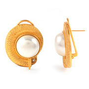 Shell Pearl Gold Earrings