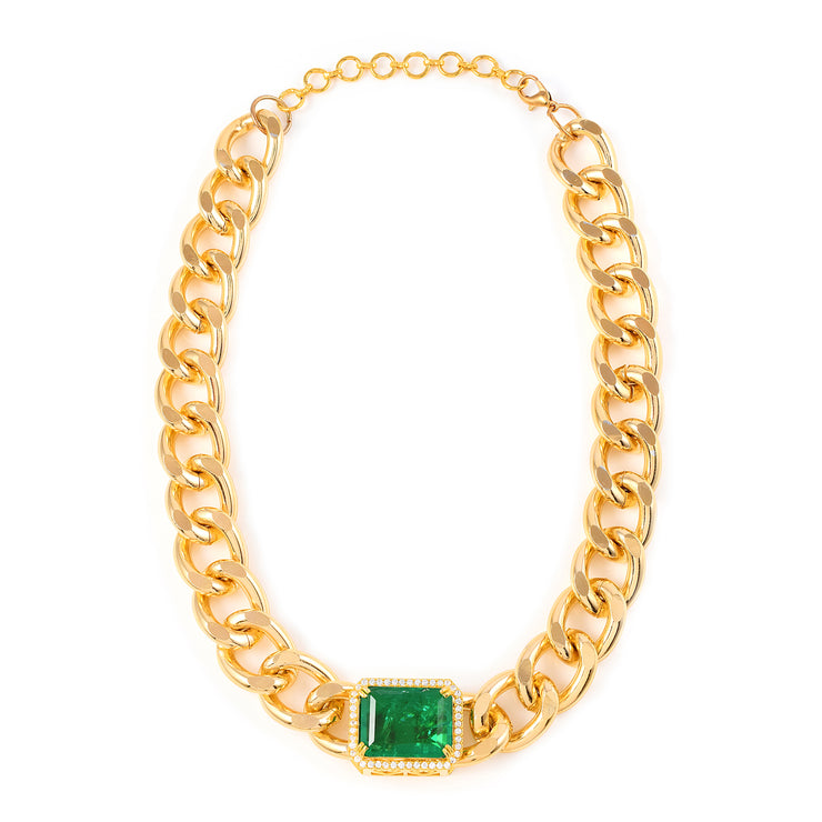 Emerald Link Chain Choker