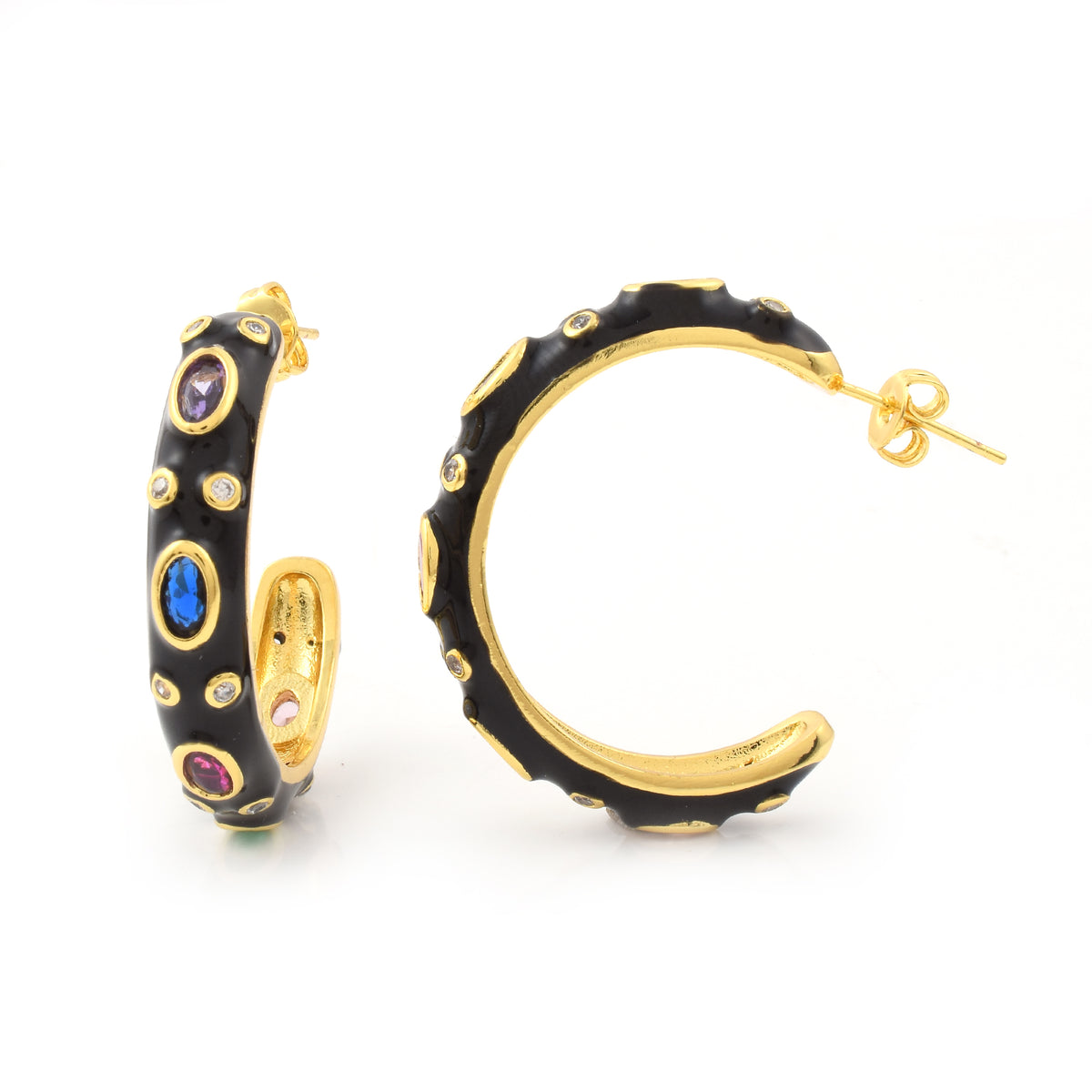 Swarovski Enamel Hoops