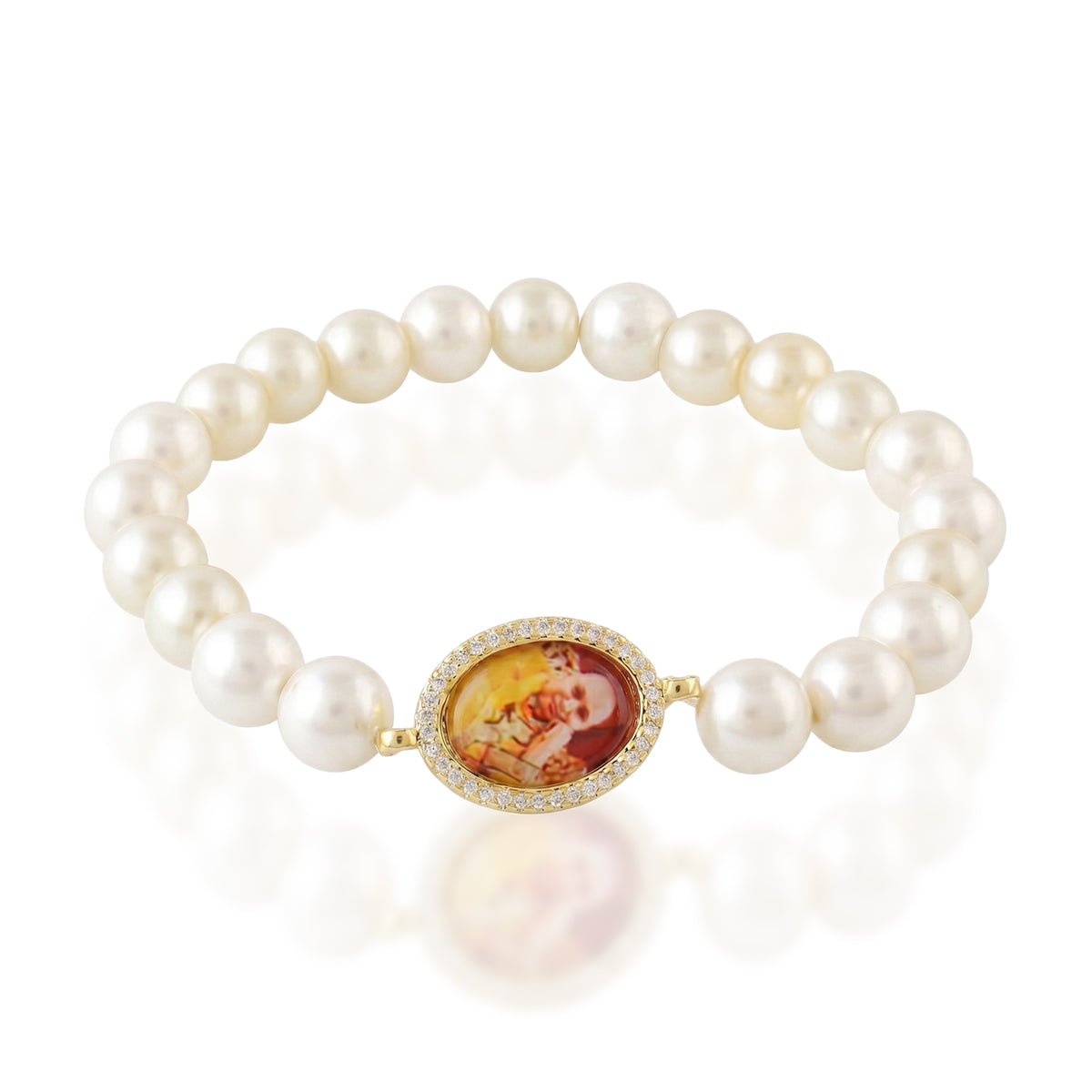 Guruji Swaroop Pearl Bead Bracelet- Yellow