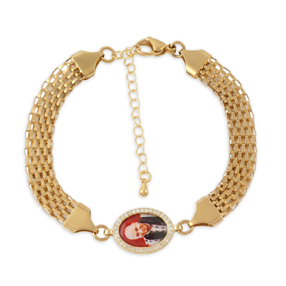 Guruji Swaroop Link Chain Bracelet- Brown