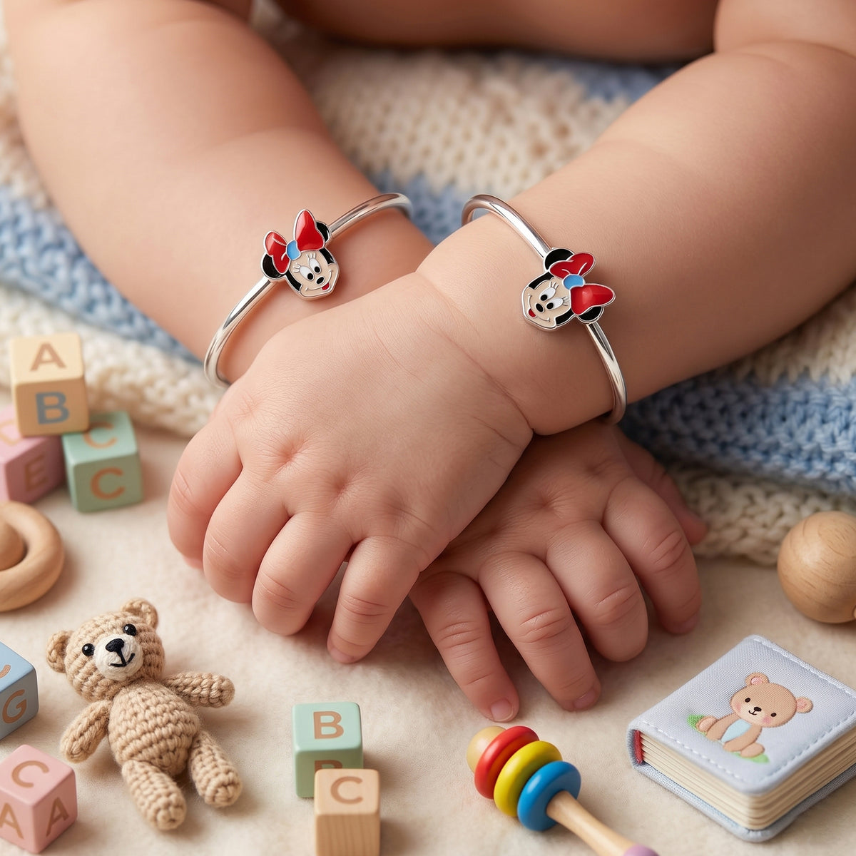 Kids - Pure Silver Minnie Mouse Kada