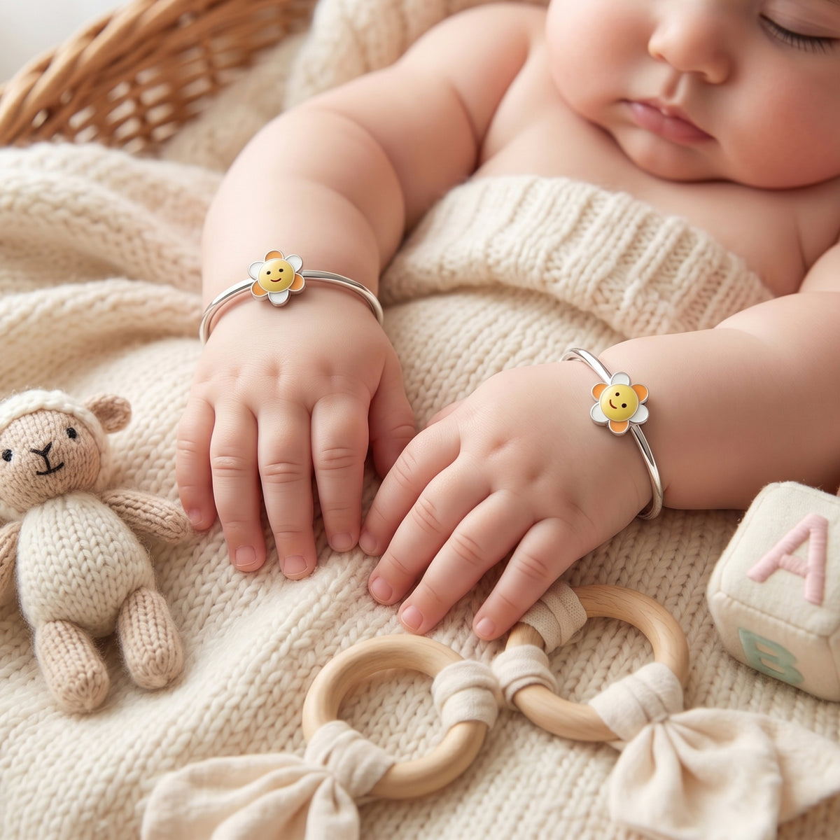 Kids - Pure Silver Sunflower Kada