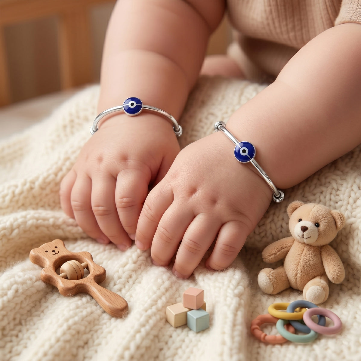 Kids - Pure Silver Evil Eye Kada