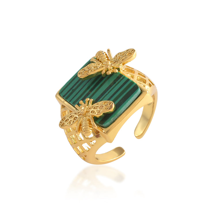 Bee Malachite Ring