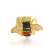 Bee Enamel Gold Ring