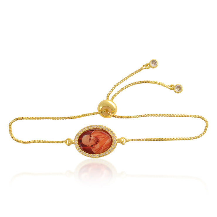 Jai Guruji Swaroop Chain Bracelet- Orange