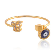 Ek Onkar Hanging Evil Eye Bracelet- Dark Blue