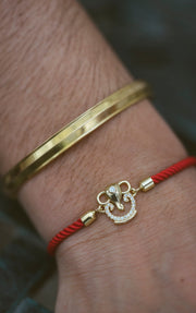 Ganesha Charm Red Rope Bracelet