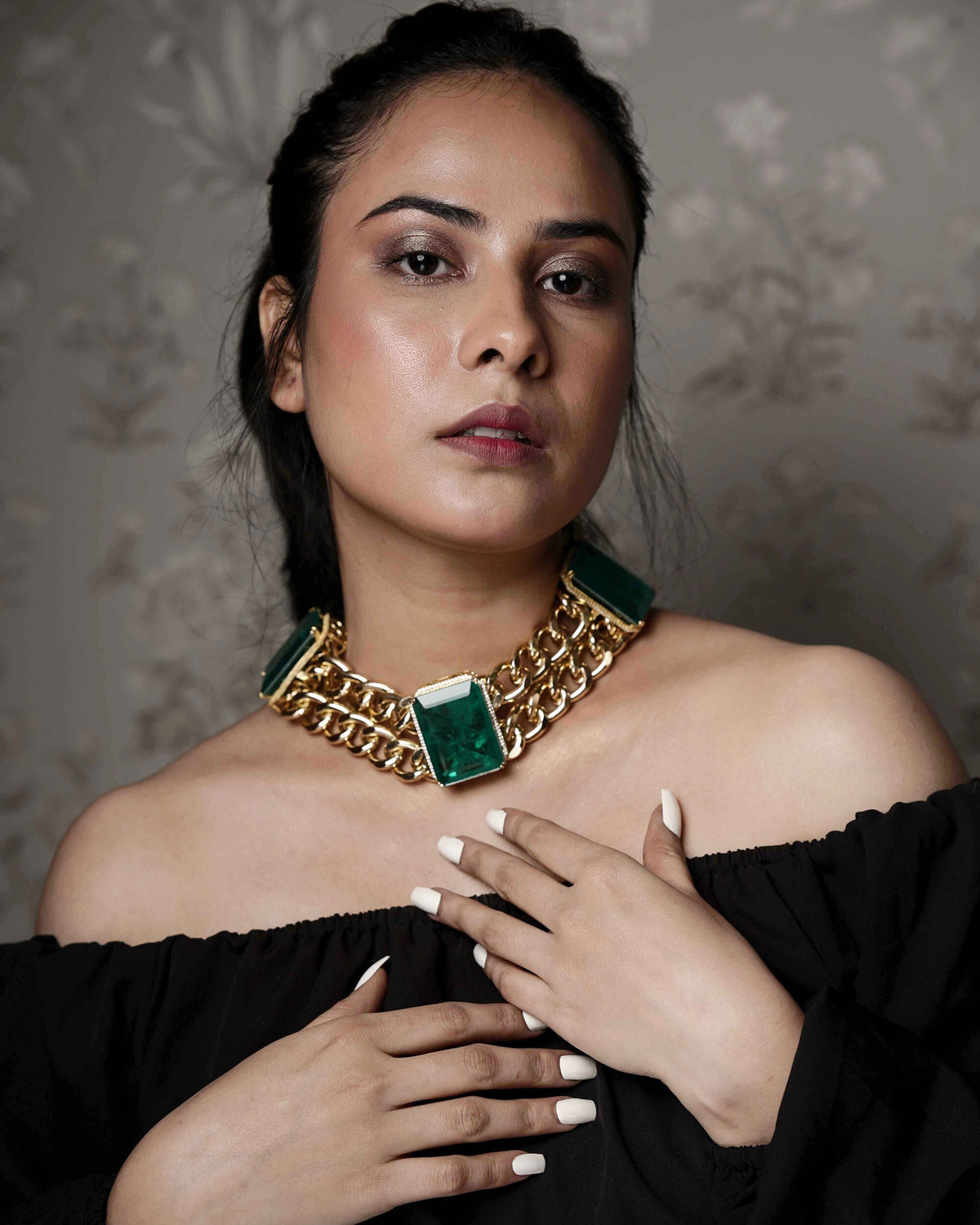 Ternary Emerald Link Necklace