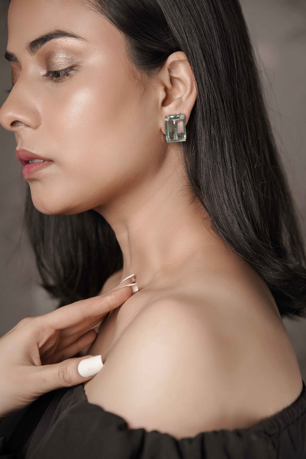 Aqua Rectangular Studs