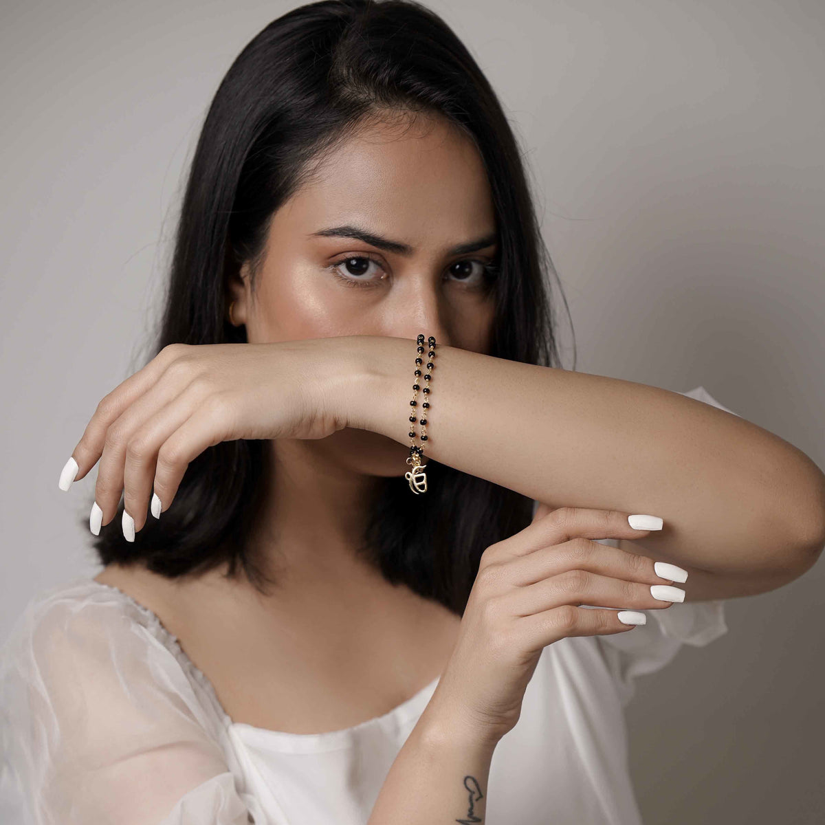 Pure Silver Ek Onkar Hanging Bracelet