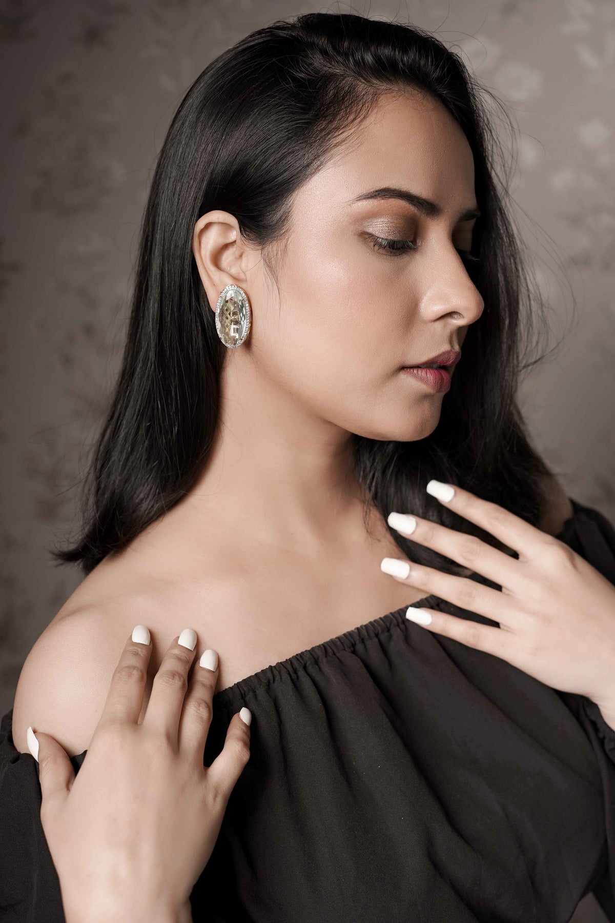 Aqua Oval Swarovski Studs