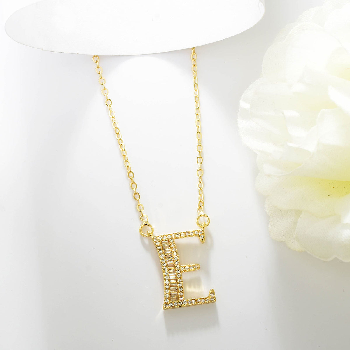 Letter E Swarovski Necklace