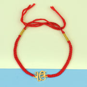 Pure Silver Ek Onkar Red Thread Bracelet