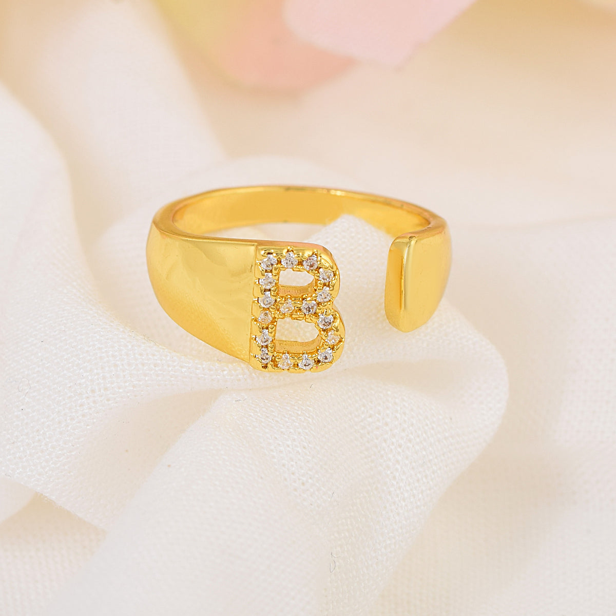 Letter B Swarovski Ring