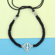 Pure Silver Khanda Thread Bracelet