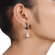 Baroque Silver Stud Earrings