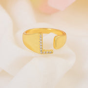 Letter L Swarovski Ring