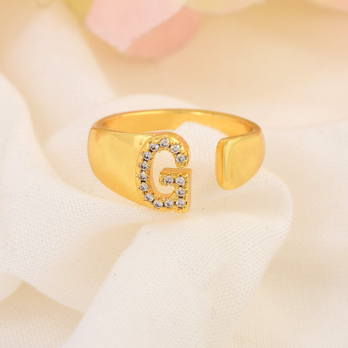 Letter G Swarovski Ring